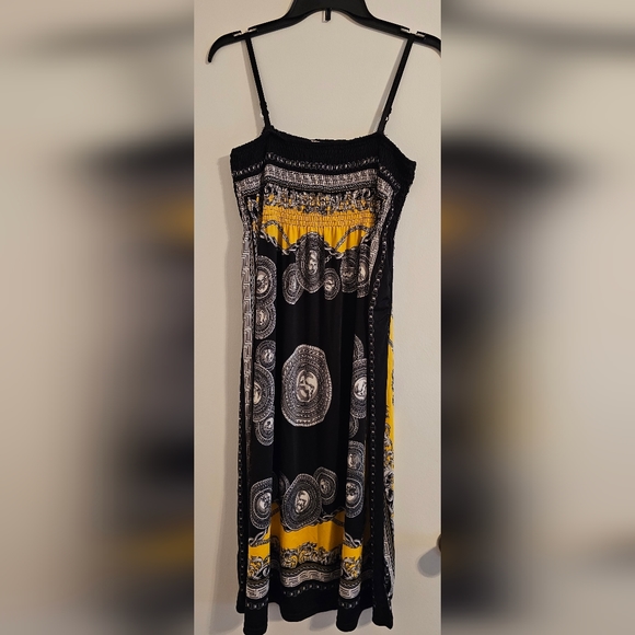 second skin Dresses & Skirts - Second Skin sundress black with yellow and white accents size 2X